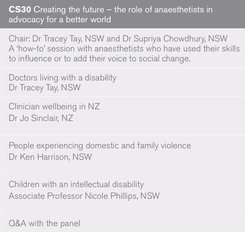 Let’s explore the power of anaesthetists beyond the operating room! Join us for this chat with anaesthetists using their skills to advocate for social issues to make a difference in our communities #ASM23SYD  #domesticandfamilyviolence #disability #doctorwellbeing #asylumseekers
