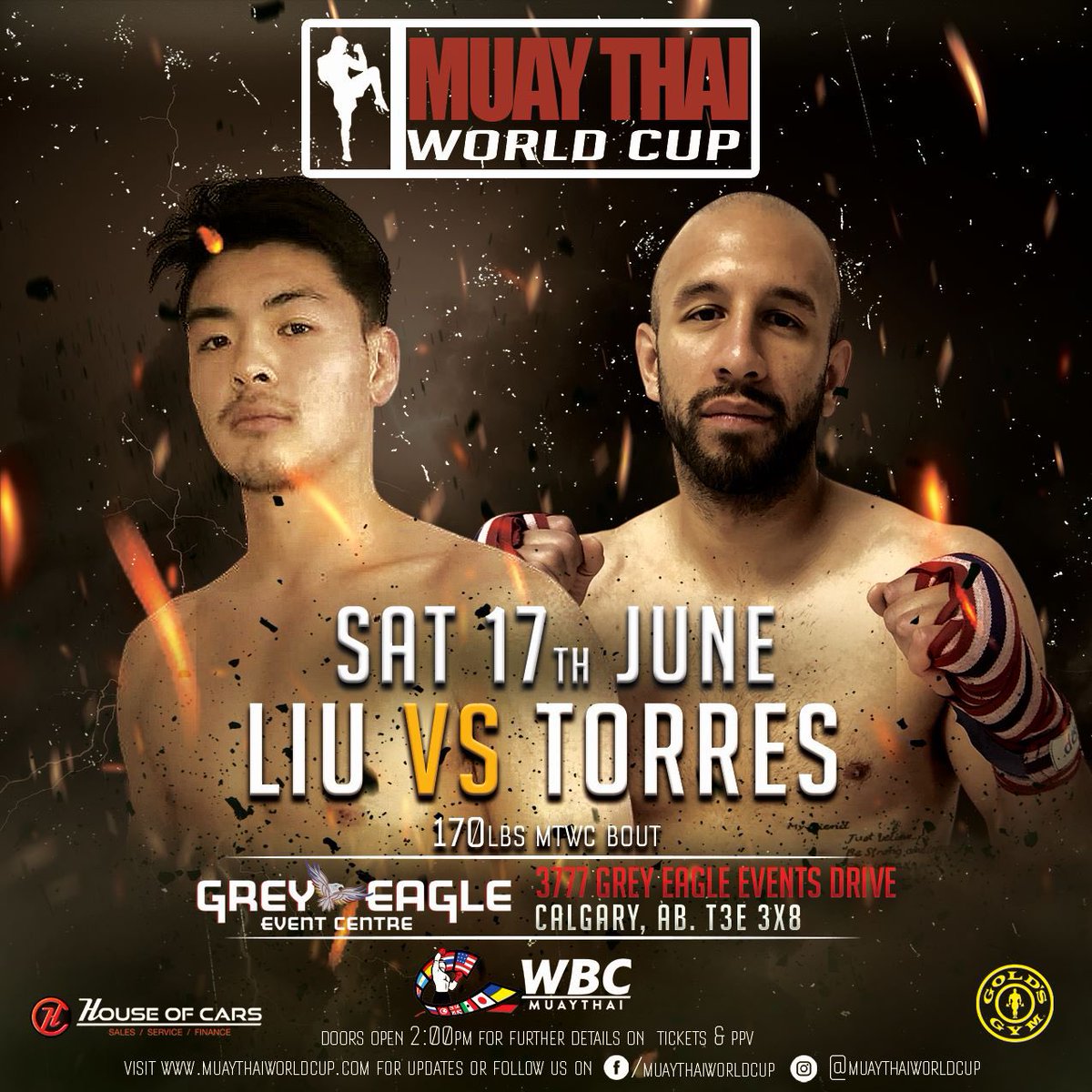 Bouts added to the card !! 🥊 

<a href="/WBCMuaythai/">WBC MuayThai</a> 

🎟 muaythaiworldcup.com

<a href="/GreyEagleResort/">Grey Eagle Resort & Casino</a>