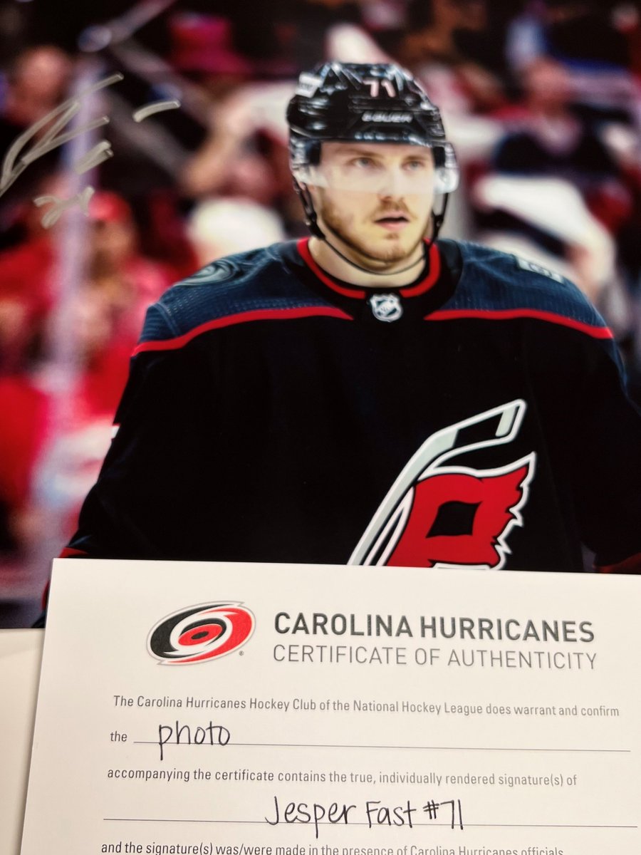Are you a Carolina Hurricanes fan?  If so, this silent auction item is for you!  Bid on an Autographed photo of Carolina Hurricanes player #71 Jesper Fast! app.memberhub.gives/2023silentauct… <a href="/HilburnAcademy/">Hilburn Academy PreK-8</a>