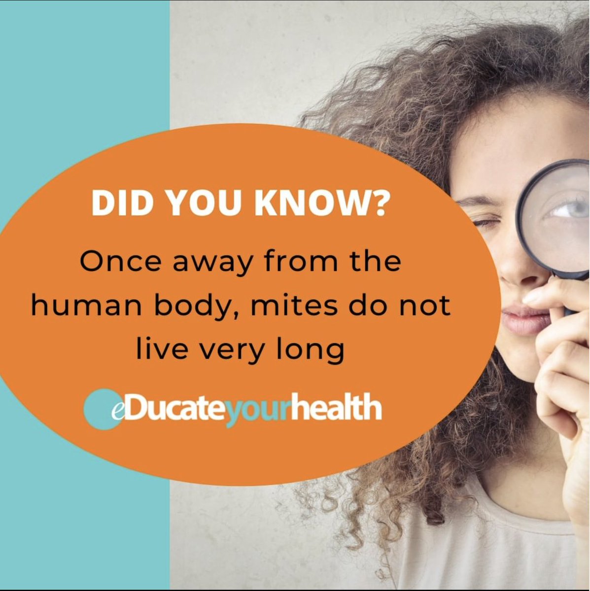 DID YOU KNOW Once away from the human body, mites do not live very long.

Scabies is a condition that disproportionately affects Indigenous communities in Canada, largely because of underlying living conditions.

educateyourhealth.com/patients/scabi…