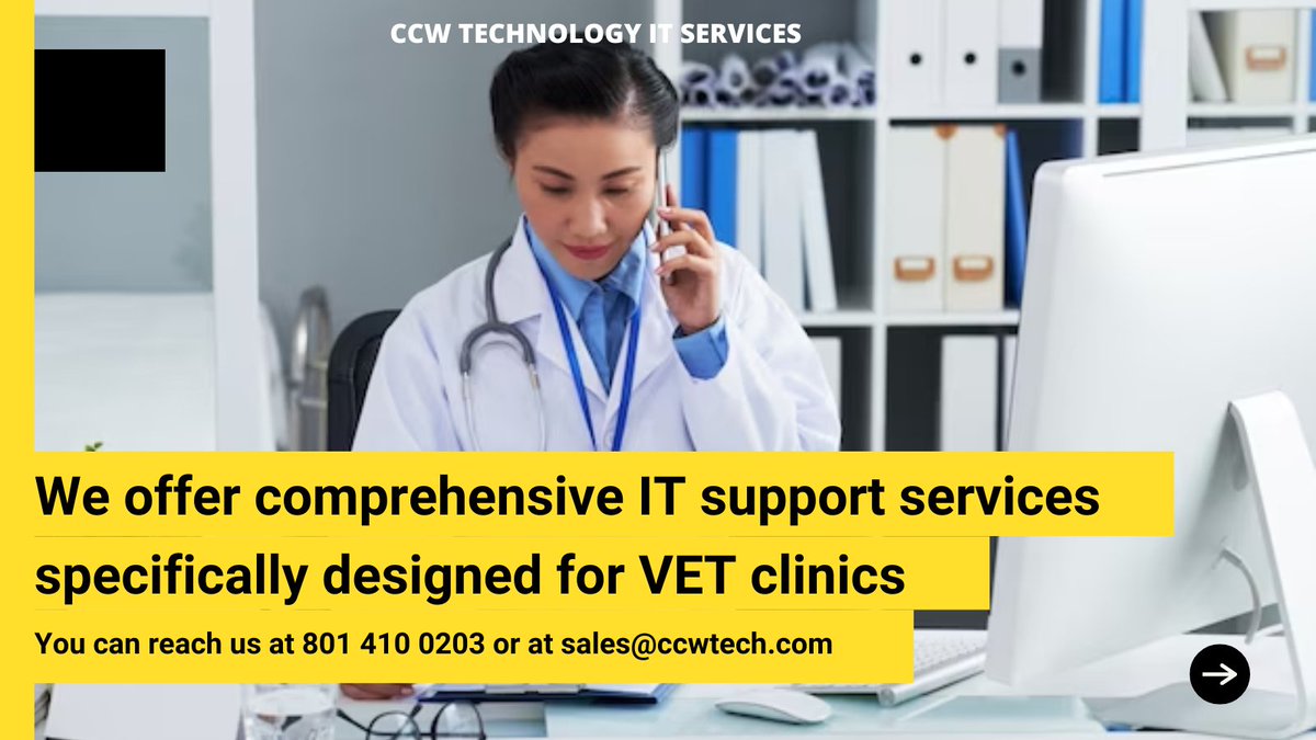 🐾🖥️ We've got your IT needs covered! Our specialized services provide top-notch support for VET clinics. #ITsupport #VETclinics #ccwtech #VET  #Itsolutions