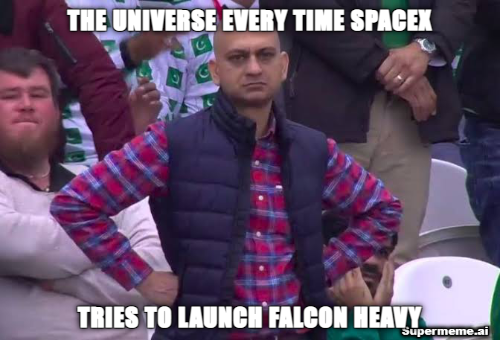 keithrandrade's tweet image. Weather delays launch. The universe: &apos;You shall not pass!&apos; 🌩️ Falcon Heavy: &apos;Hold my rocket fuel...&apos; 🚀 #FalconHeavyLaunch