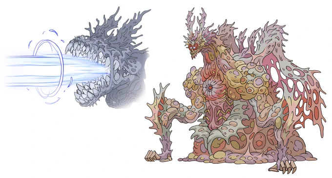 For the series finale of the Owl House I helped come up with some early designs of Belos in his KH final boss form