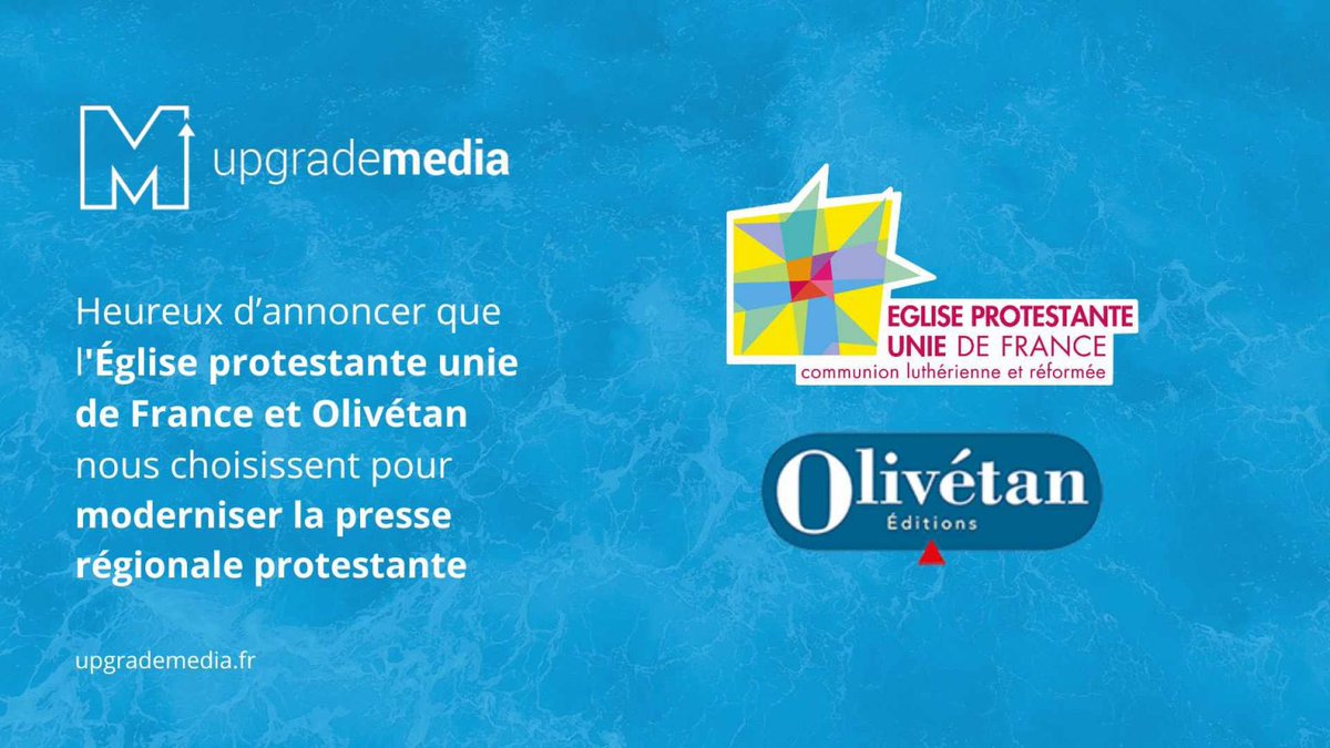upgrademedia_fr's tweet image. 📣 La modernisation de la stratégie de publication de l’Église protestante unie de France (#EPUdF) et du département #Presse d’Olivétan est en marche ! Ils ont choisi #UpgradeMedia pour adopter une approche #webfirst et déployer une stratégie de contenus.

upgrademedia.fr/lepudf-et-lapr…