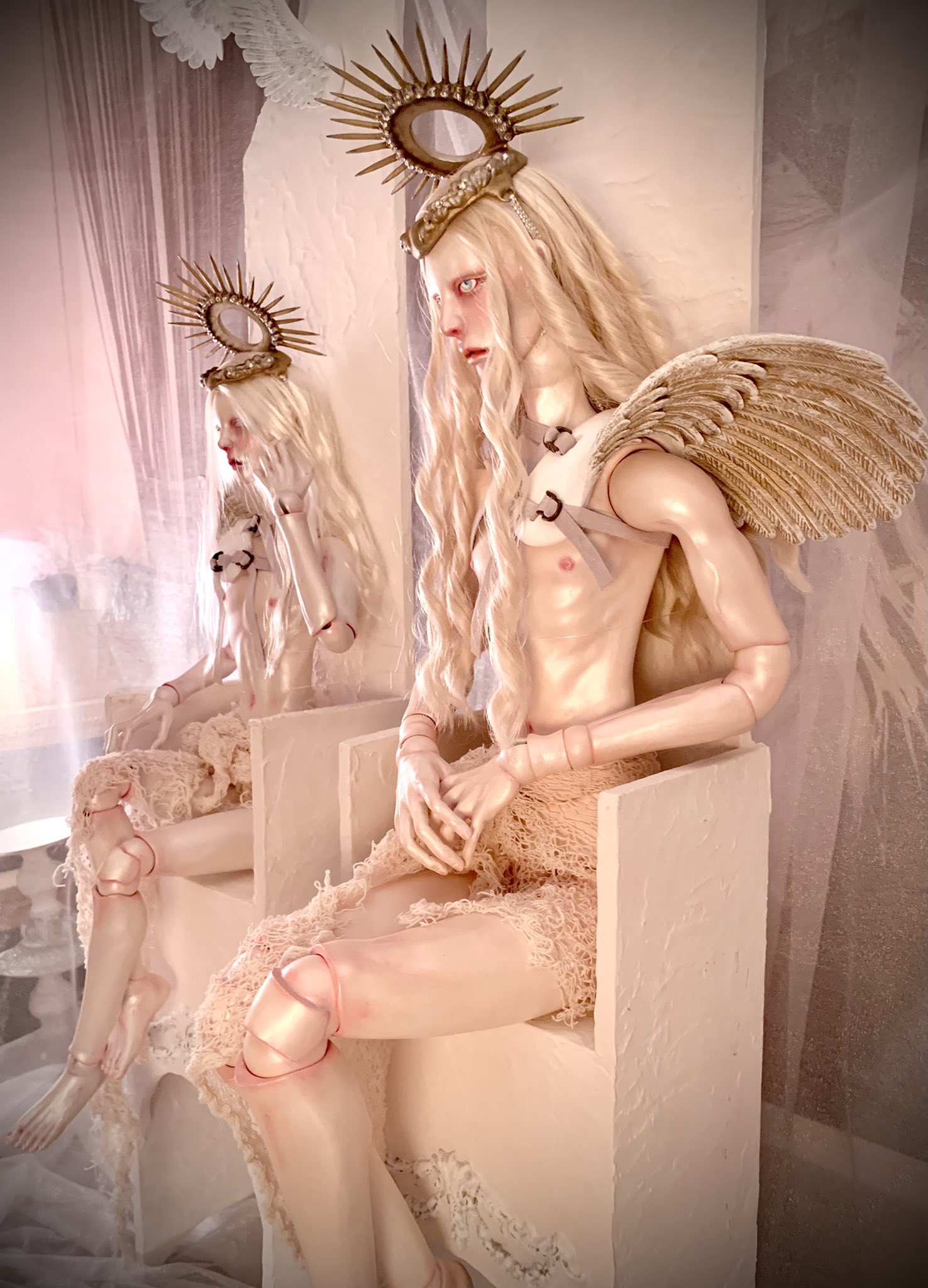 銀狐久球体関節人形青年天使