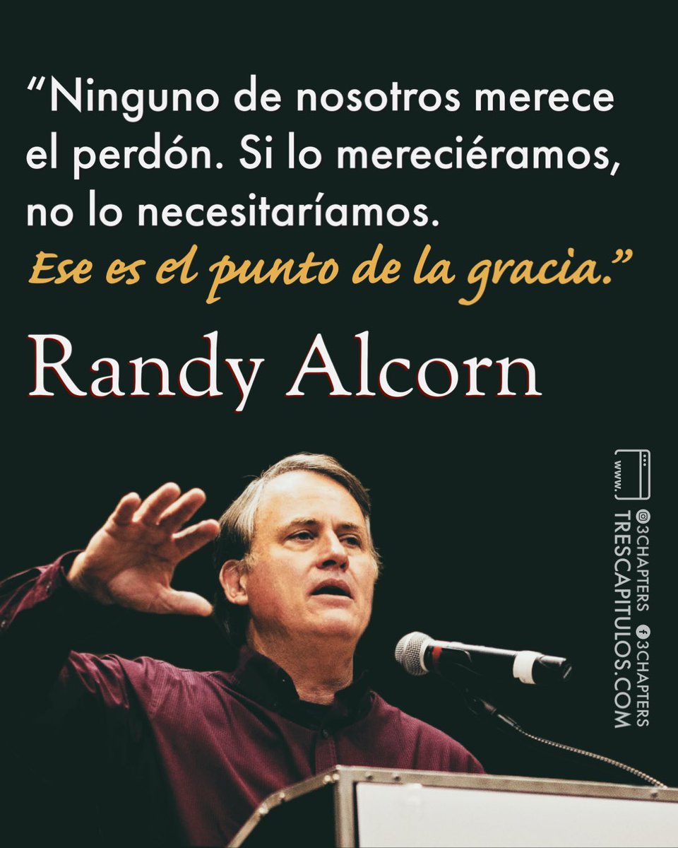 3Chapters1C1558's tweet photo. “Puedes pensar: ‘Pero no merezco el perdón después de todo lo que he hecho’. Eso es exactamente correcto. Ninguno de nosotros merece el perdón. Si lo mereciéramos, no lo necesitaríamos. Ese es el punto de gracia.” Randy Alcorn
#CitasCitables #RandyAlcorn #forgiveness #Jesus https://t.co/NbCJEZTuvU