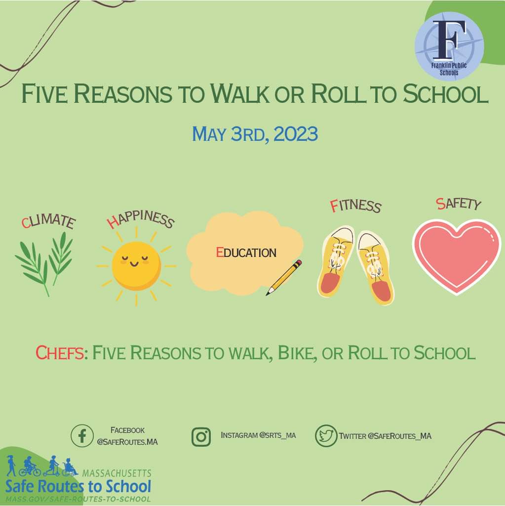 Walk, Bike, Roll to School Day - Wednesday, May 3, 2023
