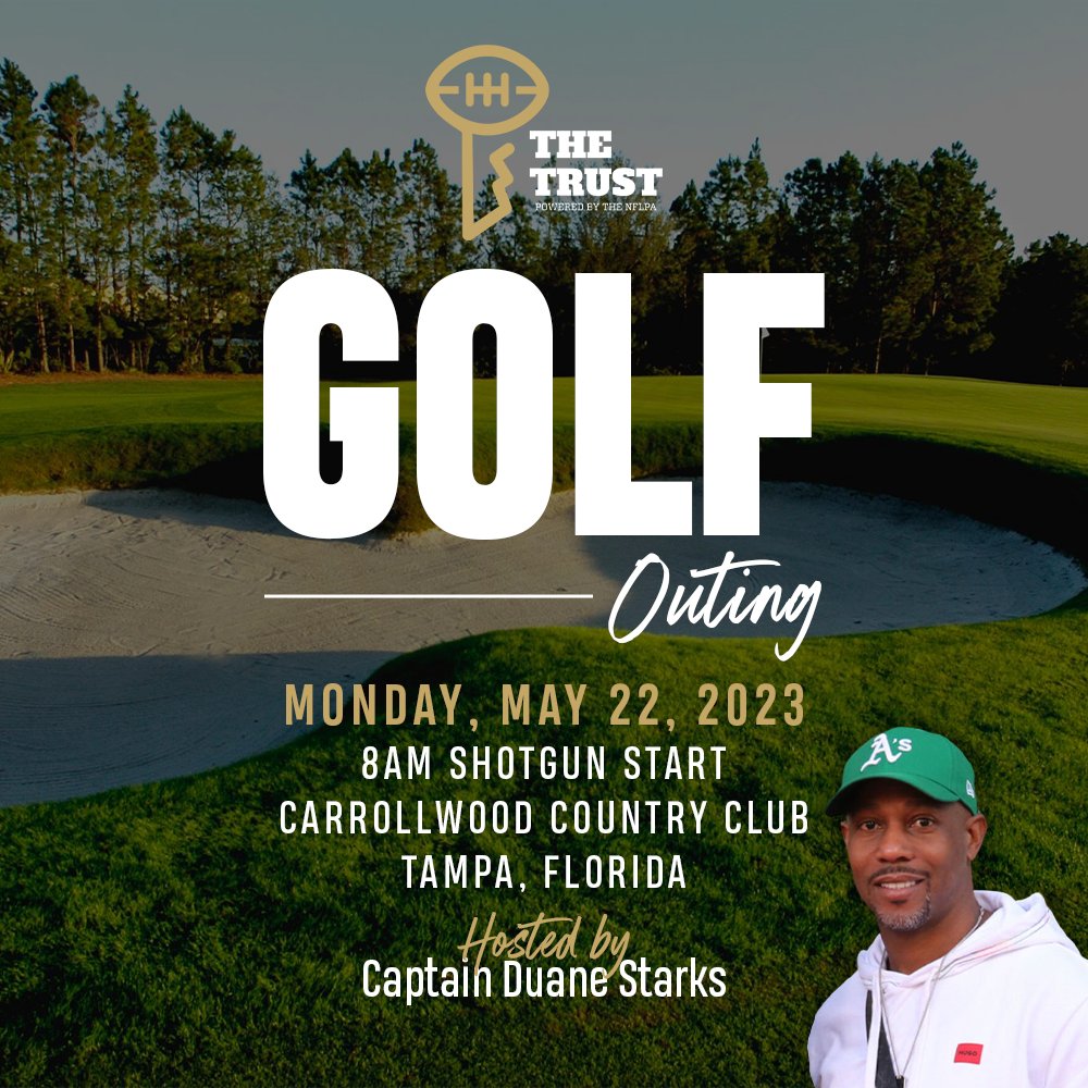 playerstrust's tweet photo. Get ready to hit the links with us as the weather heats up! Trust Captain Duane Starks is hosting our Golf Outing in Tampa, on May 22!

Spend a day on the course with us for some fellowship and friendly competition!

RSVP here: https://t.co/WDR3hF4bW5 https://t.co/hXeW6wmAkZ