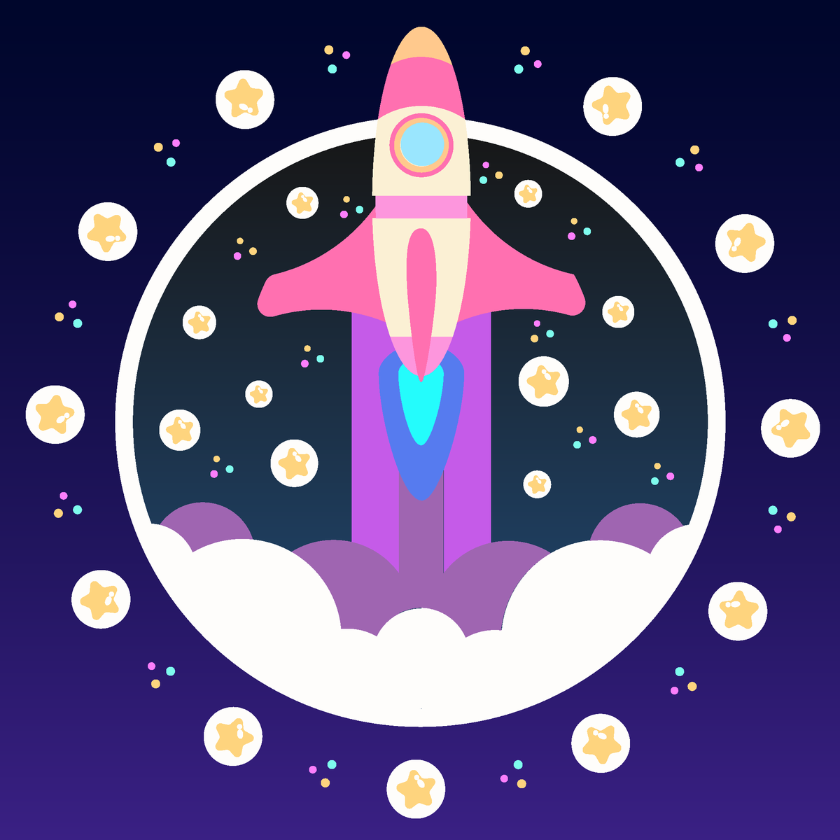 MandyFelixArt's tweet photo. Second rocket in vector art, inspired by Bee and Puppycat! Held at the Saga school of arts! (๑•̀ㅂ•́)و✧

#illustrator #adobeillustrator #sagadeartes #escolasaga #vetor #vetorart #illustration #art #digitalart #BeeandPuppyCat https://t.co/xSomYhTvL6