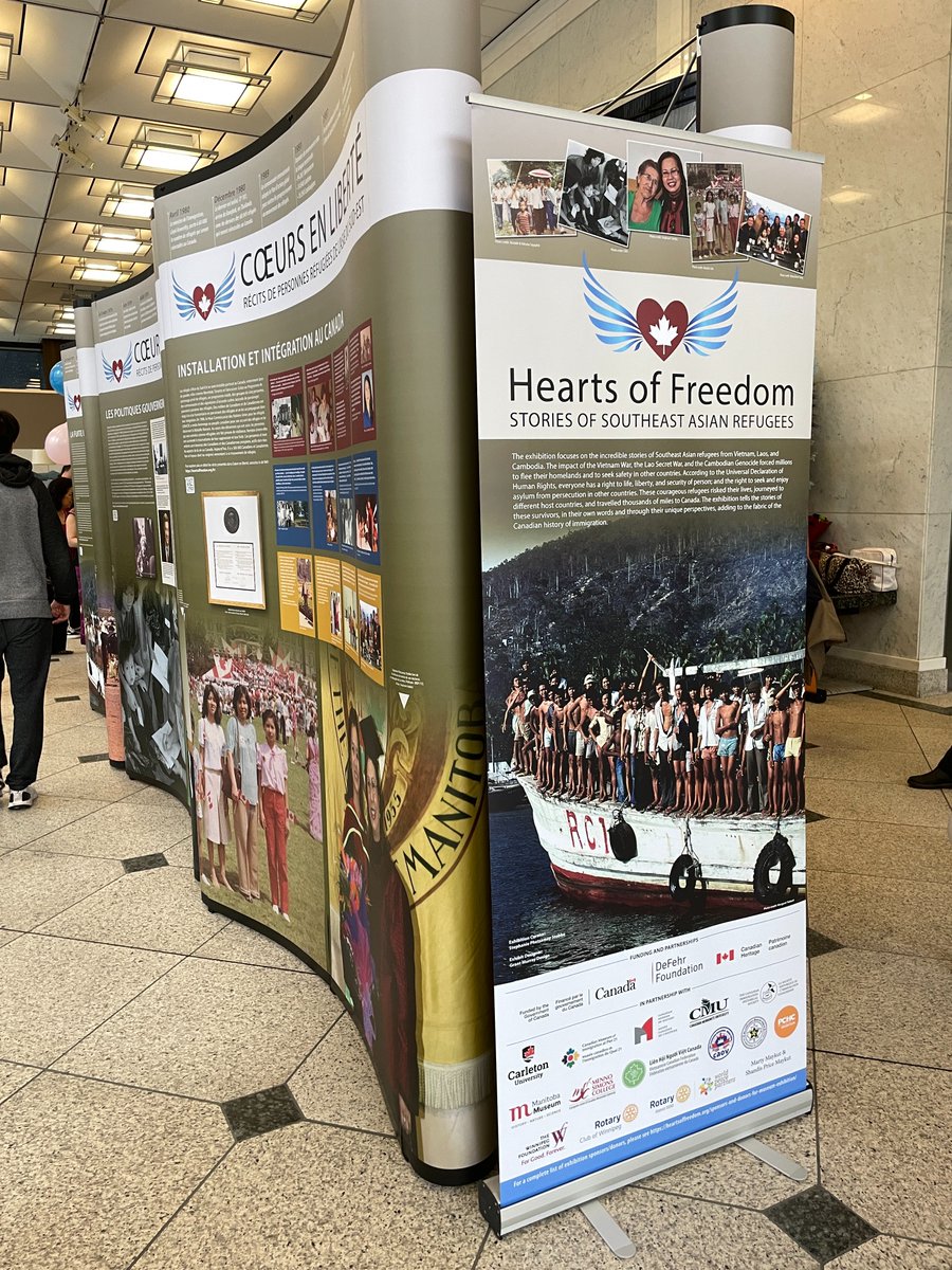 Celebrating Asian Heritage Month in May! “Hearts of Freedom in B.C.” is an exhibition organized by @PchcMoM , featuring stories of Southeast Asian refugees who arrived in Canada from 1975 -1985. Congratulations on a successful opening night!