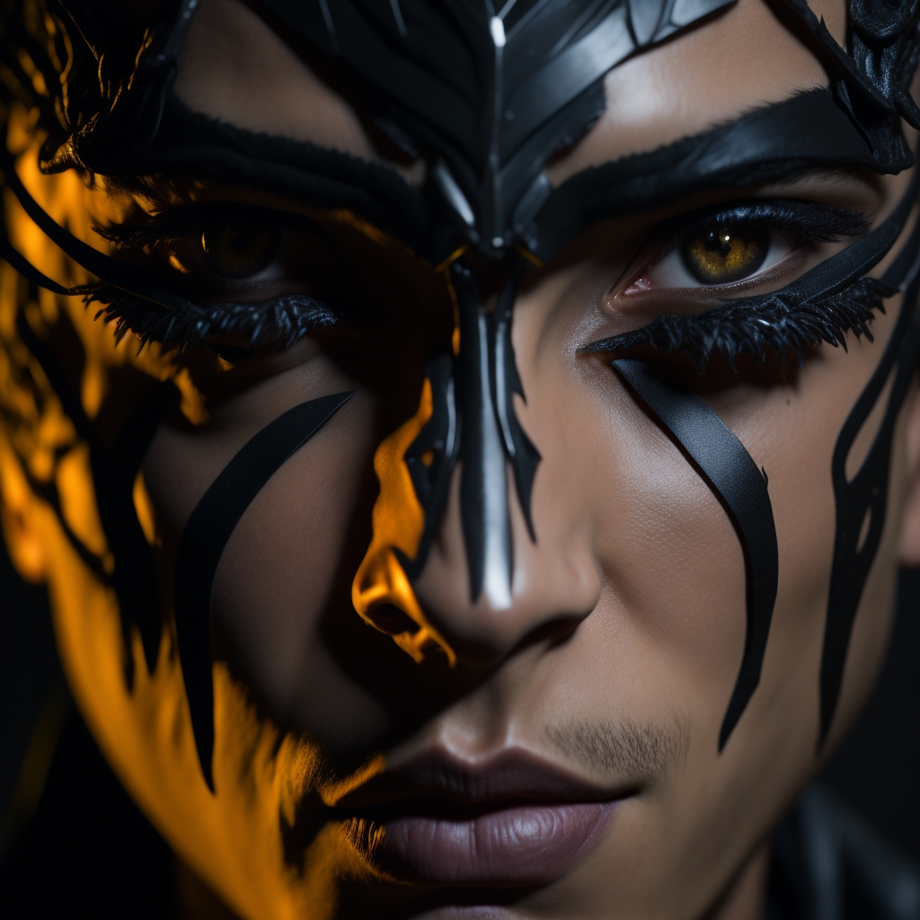five_hope_bee's tweet photo. My first story:Demoniel

Name: Demoniel Species: A mixed race of angels and demons Characteristics: Has black wings, wears white armor, and has golden eyes. He looks like a fusion of the pure beauty of an angel and the wickedness of a demon. 
made on #LeonardAI #ChatGPT https://t.co/ucUhbyz2me