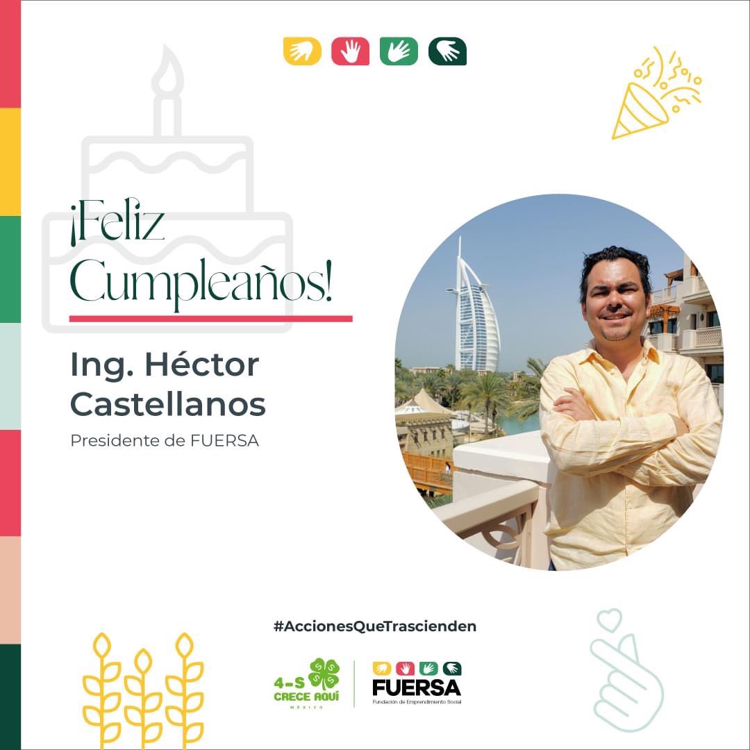 🥳 ¡Feliz Cumpleaños Hector Castellanos Alonzo! ¡El Presidente y CEO de la Fundación FUERSA!

¡Todo el equipo, aliados y amigos le deseamos un gran día y que siga inspirándonos a hacer mejor lo que ya hacemos bien!

 #AccionesQueTrasciende #FUERSAMX  <a href="/HectorFuersaMx/">HECTOR CASTELLANOS A</a>