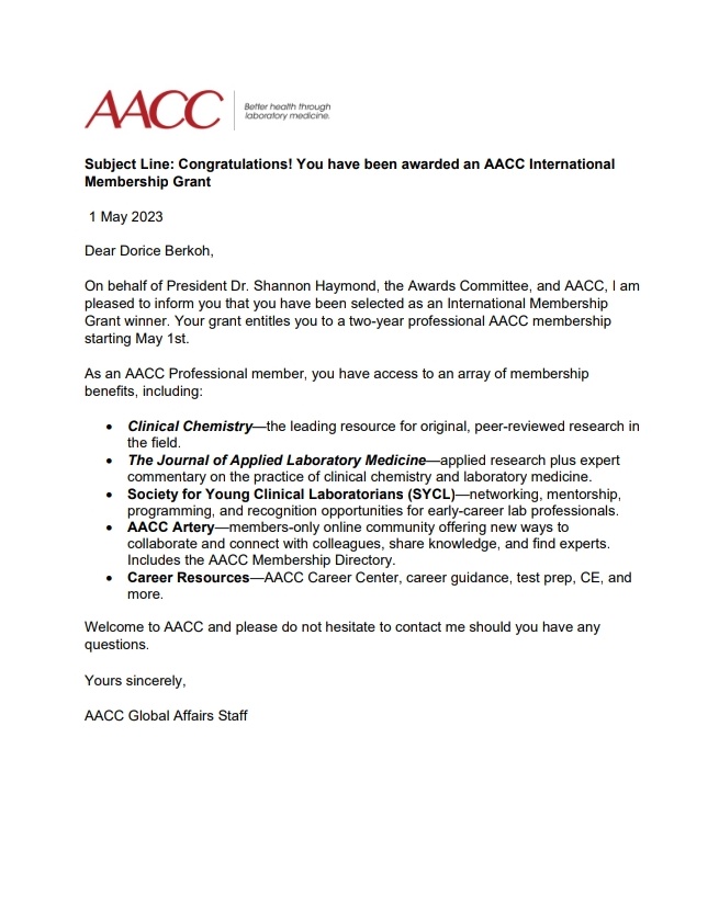 DoriceB's tweet photo. I want to specially thank the Global affairs staff of  @_AACC for the International Membership grant offered me.  I look forward to an exciting journey of networking, mentorship and Higher learning in addition to all the special offers and resources at my disposal. https://t.co/4OW5T16izz