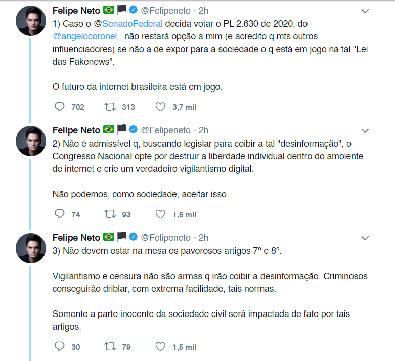 allandospanos's tweet photo. Faça como o Felipe Neto de 2020 
Diga não a CENSURA 
#CENSURANÃO https://t.co/Tu65kzdEIi