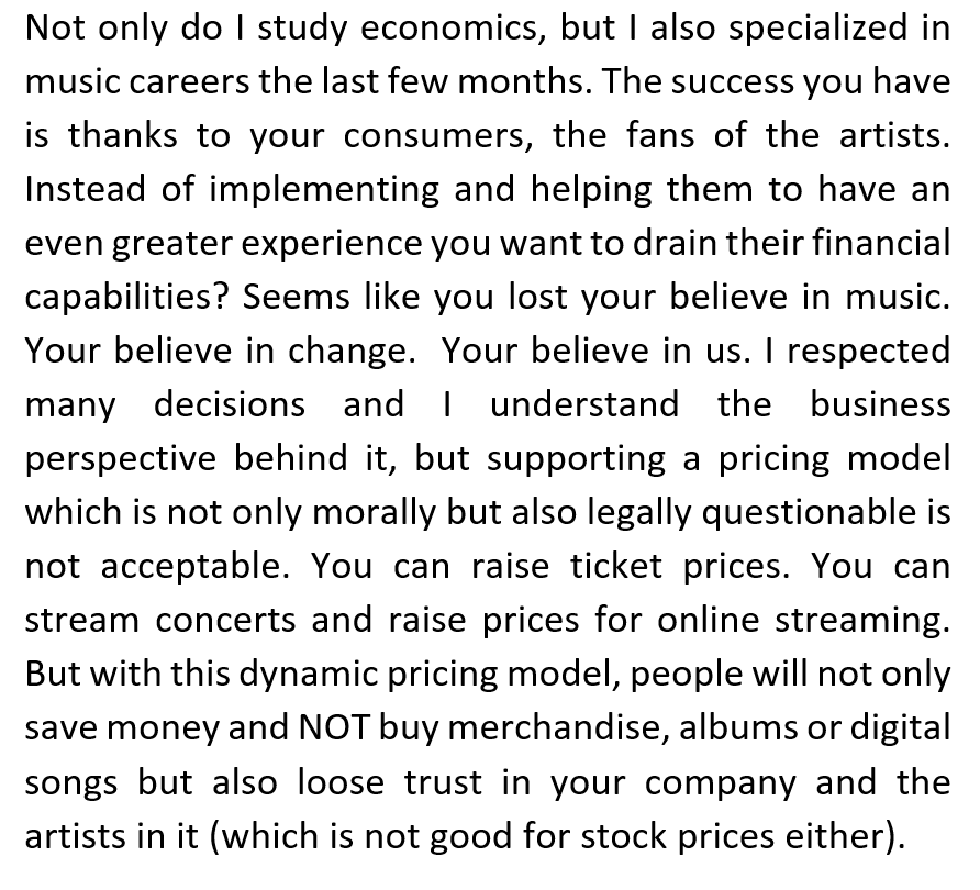 Dear Hybe!
For the 1st time in almost 7 years, I am truly disappointed in your decisions....(see pic)
Please rethink your strategy to come back to where you started. Your believe in music. 

#NoDynamicPricing #하이브티켓값뻥튀기반대 <a href="/HYBEOFFICIALtwt/">HYBE OFFICIAL</a>