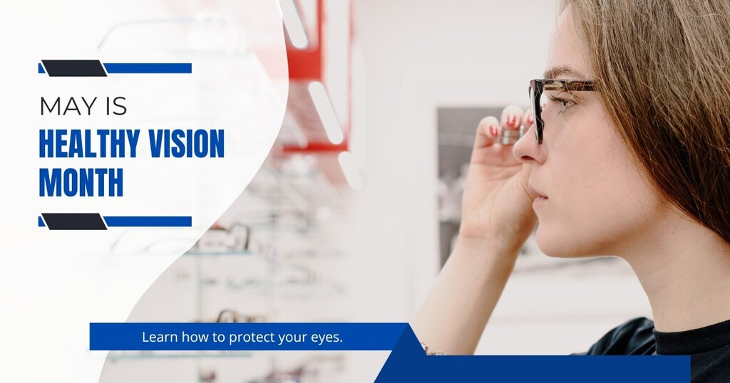May is Healthy Vision Month, and it's important to prioritize the health of your eyes! Here are some tips to maintain good vision:

1. Schedule regular eye exams with your optometrist.
2. Protect your eyes from UV rays with sunglasses, always ensure thes… ift.tt/4GrHY3K