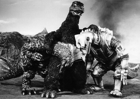 Godzilla’s drunk night out with Titanosaurus and Mechagodzilla.