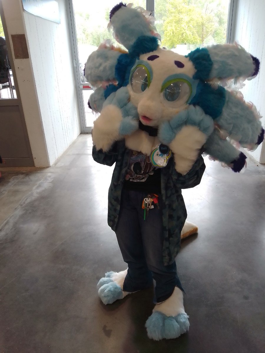 LittleRusGoat's tweet photo. Last weekend I had my first "official" #furry  meet with my #fursuit , at the #Naoniscon in Pordenone.

After two days I still feel tired, but I had a great time.

Photo of @EivorBearkin 

Fursuit made by @OtterlyTiffin https://t.co/cH7j4b9ddr