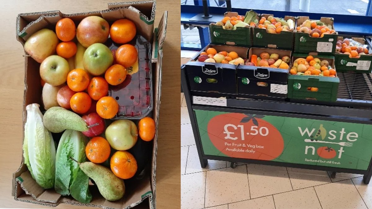 MoneySavingExp's tweet photo. Save a bunch on fruit and veg with a 5kg 'Too Good To Waste' box for just £1.50 at Lidl 🍊

https://t.co/IQUmt2hnc4 #MSEDeals https://t.co/a5sY1Ce9Wx