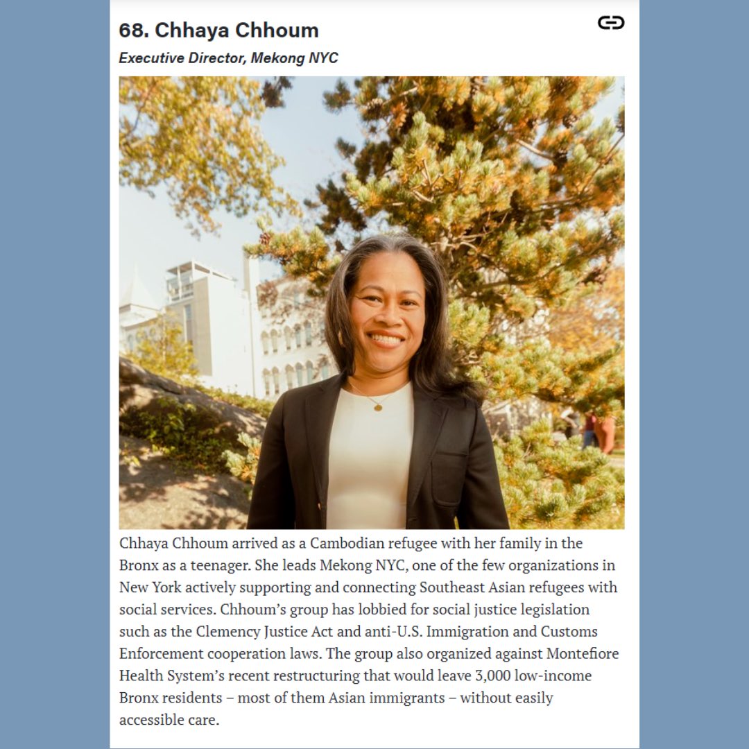 Thank you @CityAndStateNY for naming our Executive Director, Chhaya Chhoum, on their Asian 100! 
cityandstateny.com/power-lists/20…

Support Mekong NYC during #GiveInMay and this #AAPIHeritageMonth: bit.ly/MekongMay