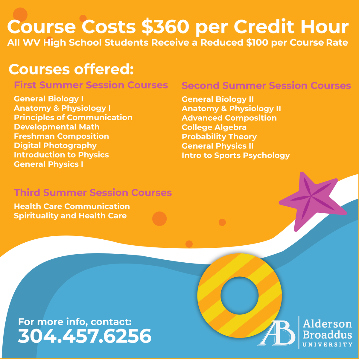 Sun's out, which means it's time to work toward a sunny future! Continue your education by enrolling in our summer courses! We offer both sessions that last the whole summer as well as three smaller sessions of courses!
For more information visit:
ab.edu/summer-session…