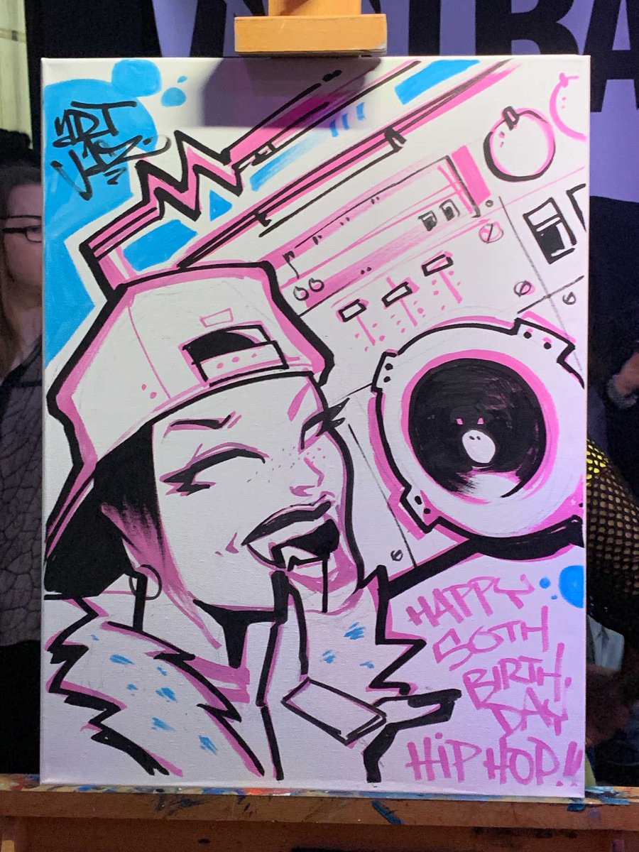 My Saturday Night Special.. 20 minute live art canvas for <a href="/artbattlelondon/">ArtBattleLondon</a> ..photo by Optical Atillery… happy 50th birthday Hip Hop!