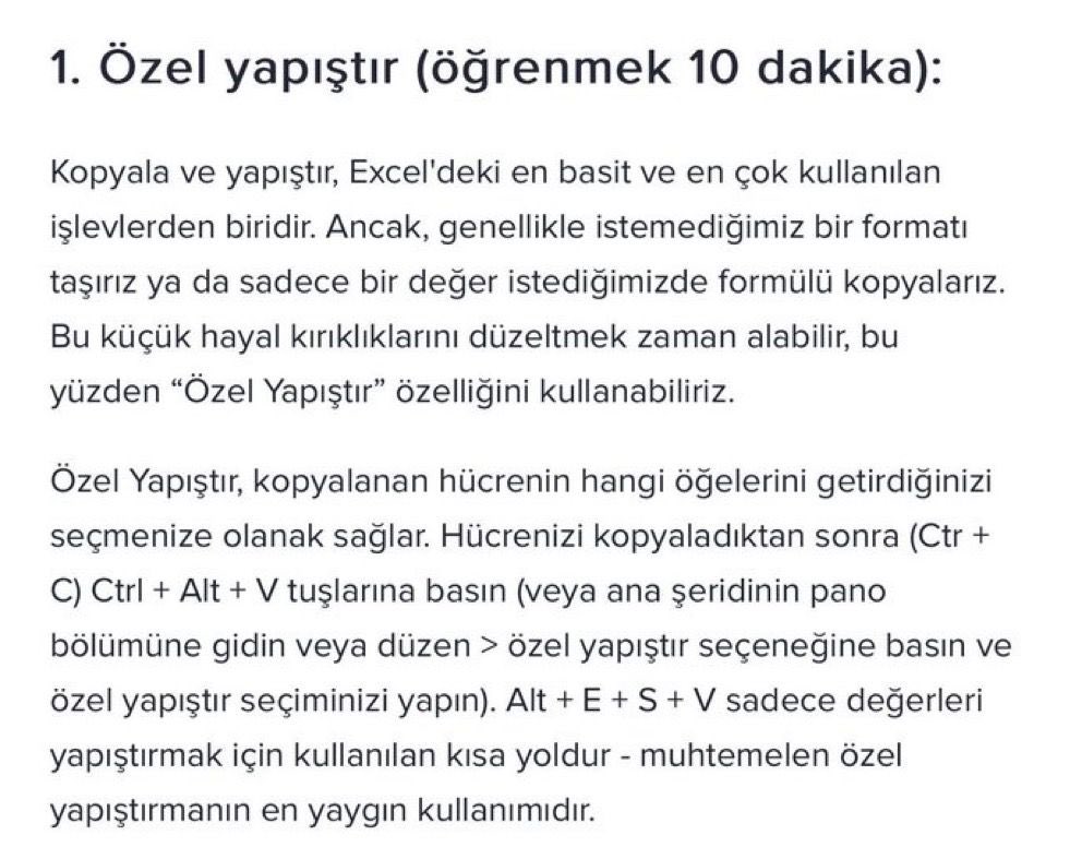 Excel bilmek her zaman için avantajdır.

Sadece 2 saatini ayır ve bunları öğren. 

Herkesin bilmesi gereken 10 Excel fonksiyonu: ++