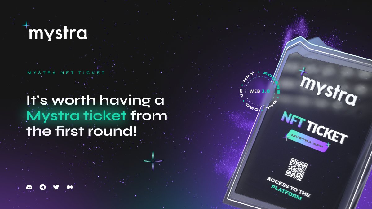 mystra_io's tweet photo. Do you have a ticket from Round 1?
The earlier you become a #NFT Ticket holder, the greater benefits you will receive ๐ฅณ
Additional benefits will be announced ๐
๐ป https://t.co/COY8Pv0FrD
#ETH #CSPR $CSPR #Mutlichain #NFTCommmunity https://t.co/EdCxkiD4p4