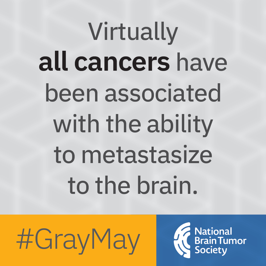 #GrayMay is a time to unite with people living with #braintumors &amp; their loved ones to spread awareness about this deadly disease. 

Share quick, impactful stats about where we are in our mission to conquer &amp; cure brain tumors, and inspire others to take action this month. #BTAM