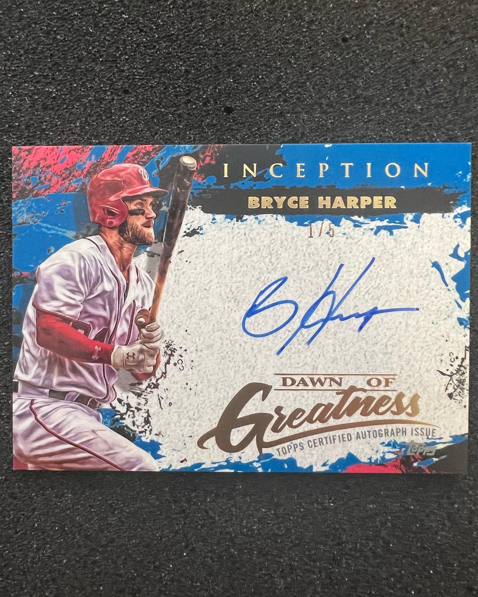 EliteCardsWa's tweet photo. 2021 Topps Inception DAWN OF GREATNESS BRYCE HARPER Auto /5 #phillies #philadelphia #bryceharper #bryceharpercards  #elitecardswa  #sportscardsforsale #rarecards #gradedcards #autocards #rarecardsforsale #sportscards #pokemon #tradingcards #NBA #NFL #MLB
https://t.co/eiaAwxZgBJ https://t.co/lGplcS9HhH