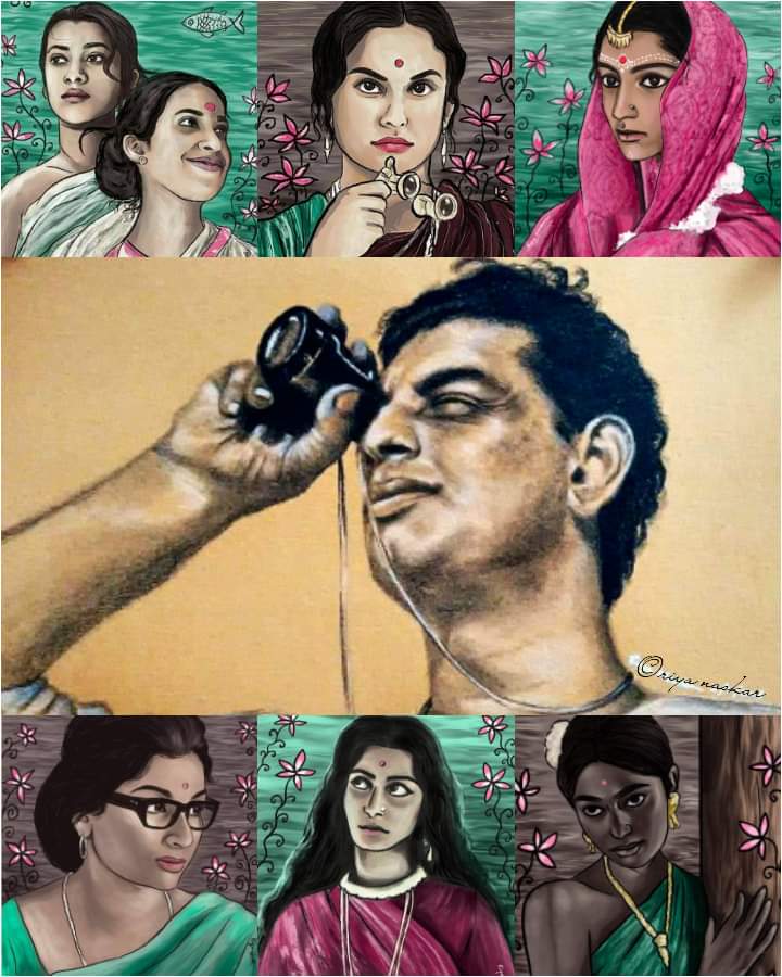 Drew all this Ray's Heroine series during the pandemic.
The middle charcoal sketch is 10yr old artwork.
#SatyajitRay #RayDay