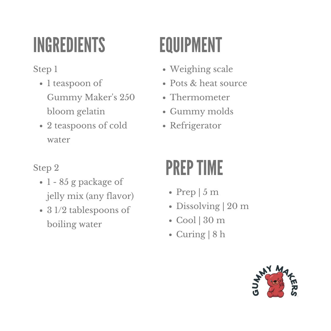GummyMakersca's tweet photo. Check out our recipe for jelly powder gummies! Swipe for a step-by-step guide to making gummies from jelly powder mix!

#diygummies #gummybears #gummycandy #sugar #sourcandy #sour #cbdgummies #edmonton #yeg #edmonton #canada #edmontonbusiness #yegbusiness #food #canada #canadian https://t.co/zEq4KLkxOJ