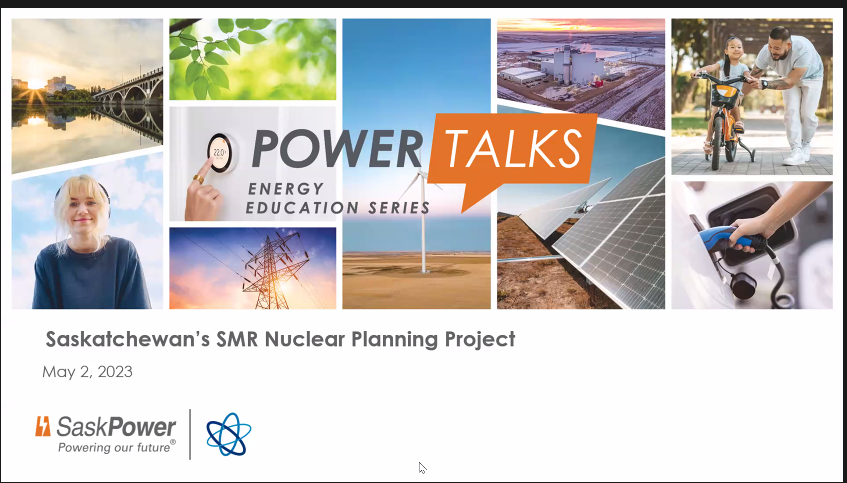 brahmneufeld's tweet photo. Dialed into this Power Talk: SaskPower's SMR Nuclear Planning Project

Highlight thread 🧵 (probably not comprehensive!) 

~115 online and growing, a few hundred registered

#SkNuclear #skenergy #skpower https://t.co/7FgKvx9aeB
