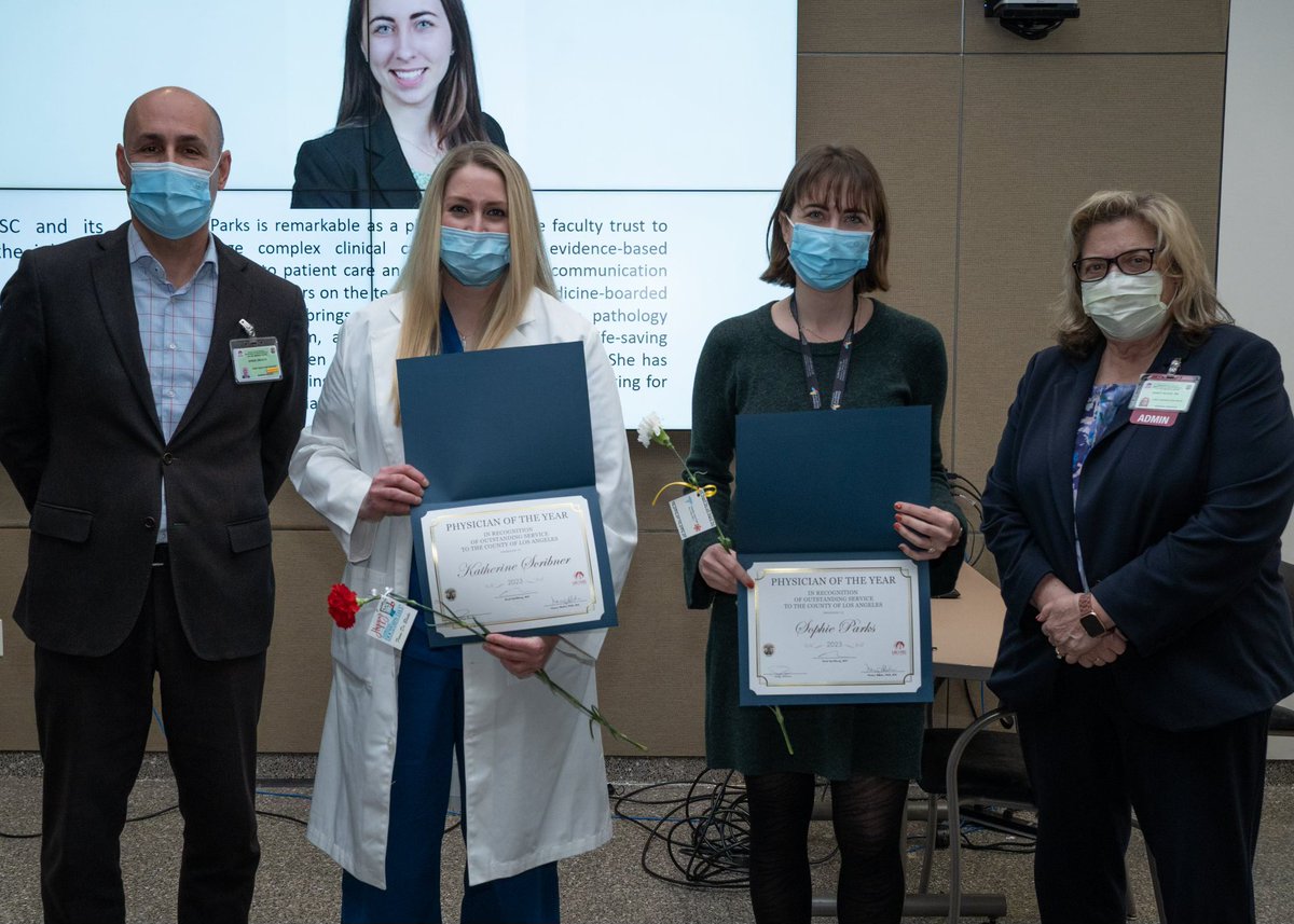 USCPathology's tweet photo. Congratulations to our Chief resident, Dr. Sophie Parks, and cytopathology fellow, Dr. Katherine Scribner, for being recognized for their outstanding service to the county of Los Angeles!! 👏🏻🥳 Totally deserving! https://t.co/FxP5cSndCV
