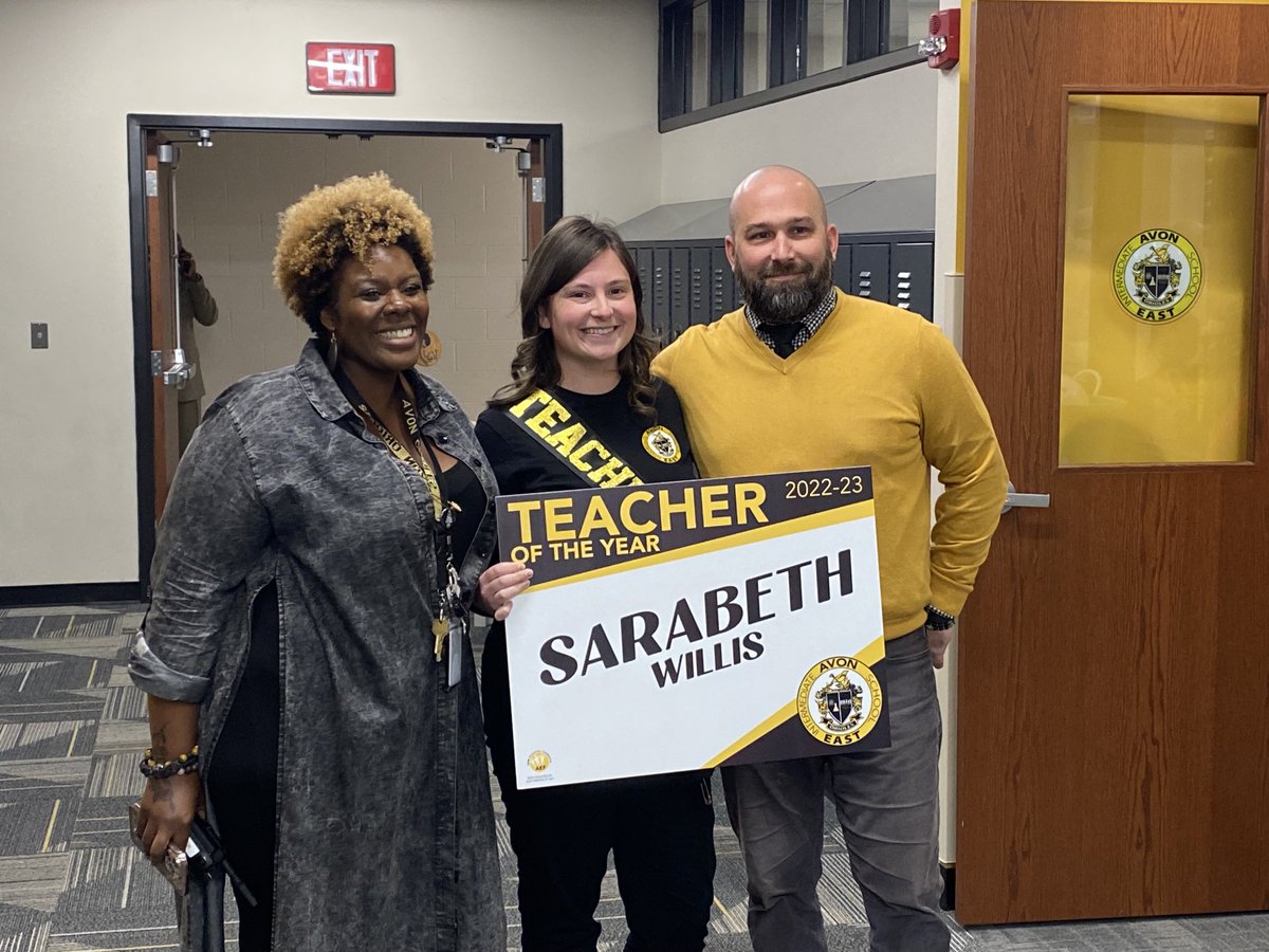 AvonSupt's tweet photo. ⁦@AISEast⁩ teacher of the year Sarabeth Willis &amp; support staff of the year Sue Misner were celebrated this afternoon.  Congrats for being recognized by your peers for your hard work this year! https://t.co/14cigsiarh