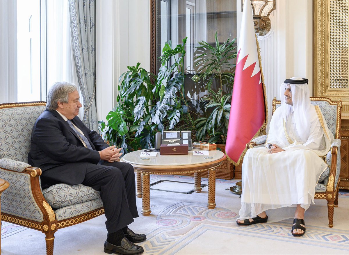 Pleased to meet HE <a href="/antonioguterres/">António Guterres</a>, the Secretary-General of the UN, to discuss ways to strengthen &amp; develop our strategic partnership with the <a href="/UN/">United Nations</a> in various fields, we also discussed the latest regional developments, especially political &amp; development updates in #Afghanistan.