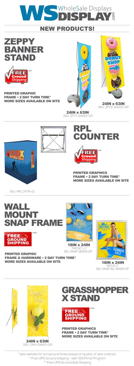 WSDisplay's tweet image. New Products! Available on our website
wsdisplay.com

#wsdisplay #onechoice #onechoicedisplays #tablethrow #tablecover #tabledrape #wholesaledisplays #signs #banners #largeformatprinting #cmyk #advertising #dyesublimation #marketing #displays #customsigns #custombanner