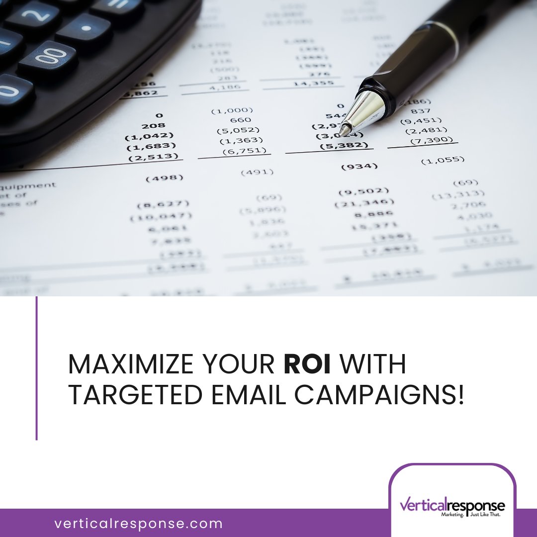 VR4SmallBiz's tweet image. Maximize your ROI with targeted email campaigns! VerticalResponse allows you to segment your audience and send personalized messages for better engagement and conversions. 

#targetedemail #ROI
