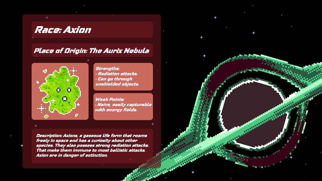 Axion - A gaseous life form that roams freely in space.