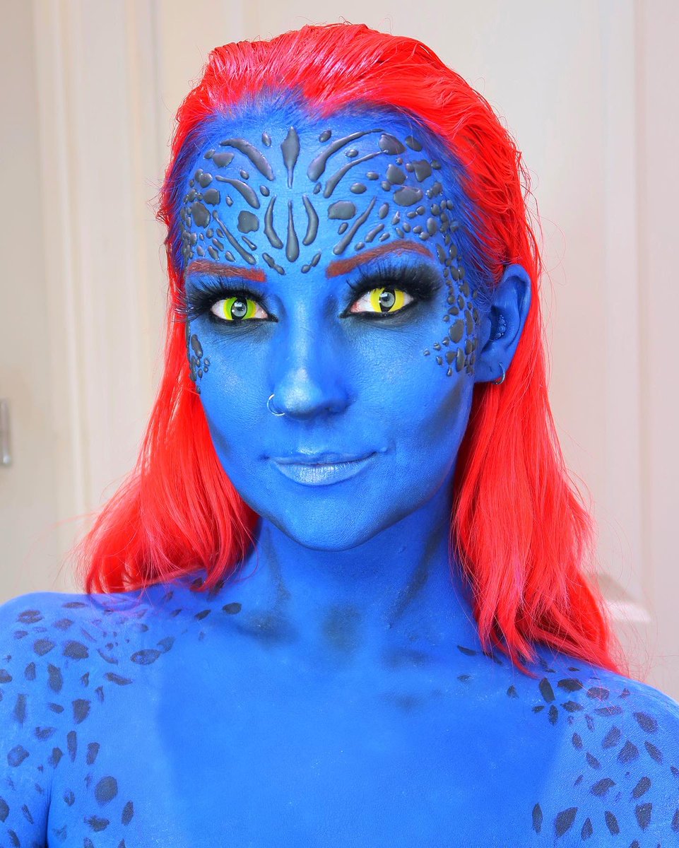 Mystique from X-Men! With my hair this red it only seemed fitting to do a Mystique makeup!