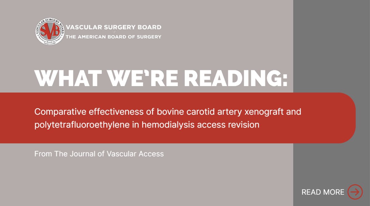 Check out this recent article from the Journal of Vascular Access co-authored by #VSBABS board member Dr. C. Keith Ozaki. Find it here: ow.ly/7jz350Oa0UZ