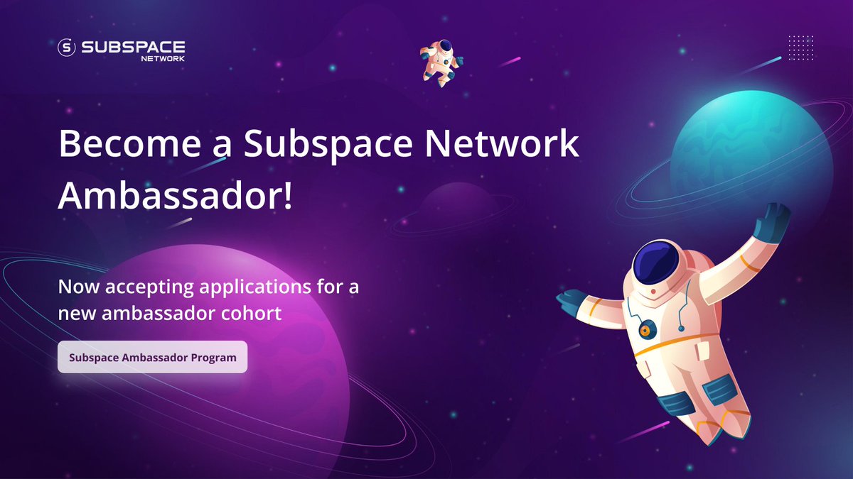 Subspace Network on Twitter "Subspace Network Ambassador Program New