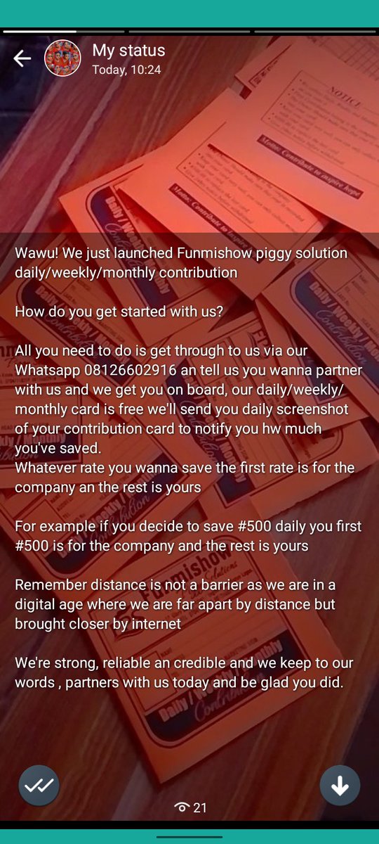 Funmishow71's tweet photo. Introduce you to Funmishow piggy solution daily/weekly/monthly contribution.Hw do you get started with us  click on the first picture to see hw to get on board
#TrendingNow #BBNaijaReunion #MetGala #BBNaija #BBTitans #liquolions #yvonne #khosiThwala #KanagaJnr𓃵 #PHYNA https://t.co/sQCNk66KjZ