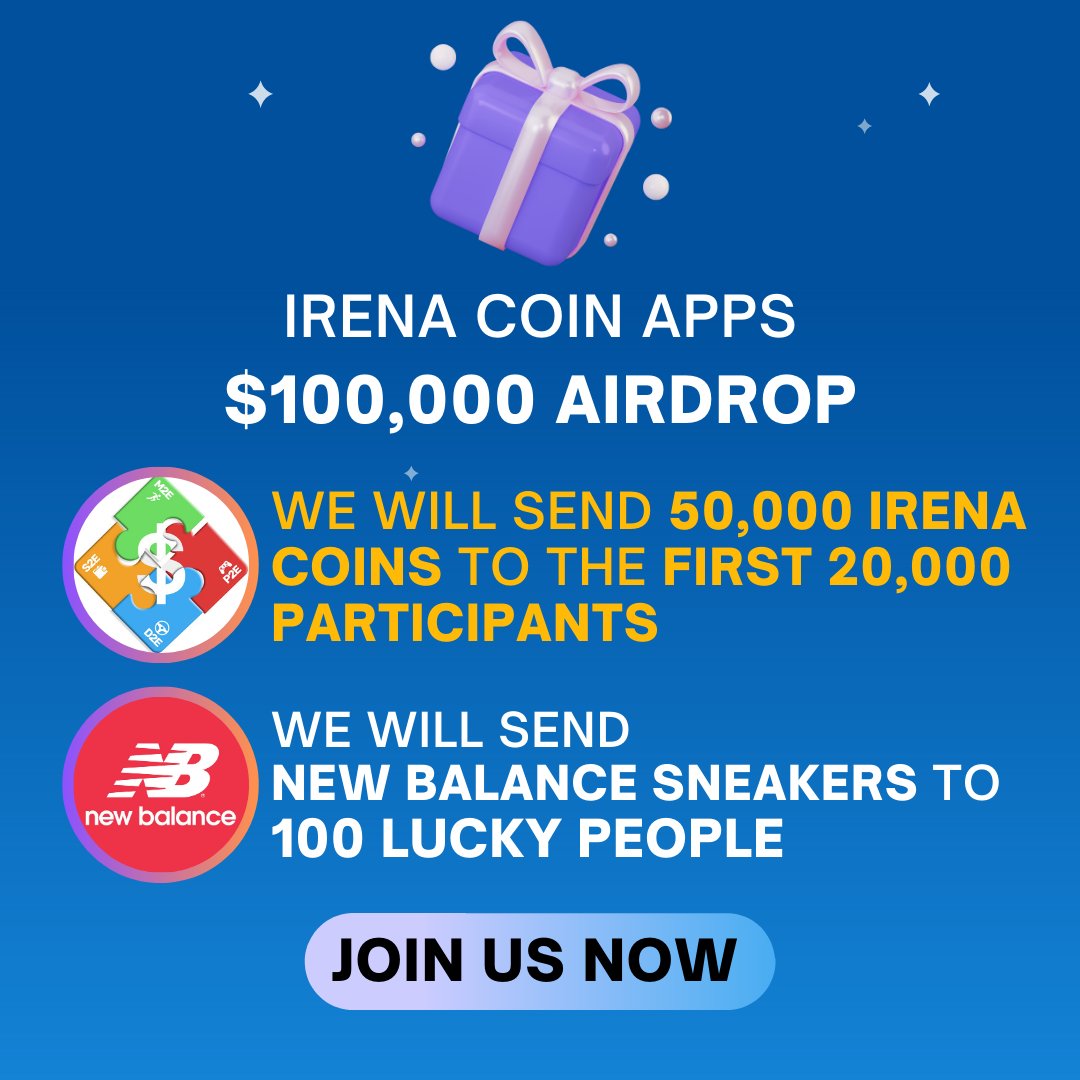 Irena Coin Apps (@irena_coin_apps) on Twitter photo gleam.io/ZIntY/irena-coโฆโฆโฆ
IRENA COIN APPS $100,000 AIRDROP ๐ฐ
WE WILL SEND 50,000 IRENA COINS TO THE FIRST 20,000 PARTICIPANTS ๐
<a href="/newbalance/">New Balance</a>
SNEAKERS TO 100 LUCKY PEOPLE.
#irenacoin $irena #newbalance #defi #BTC #Ethereum #Binance #binancelab #Avalanche #Polygon #MATIC gleam.io/ZIntY/irena-coโฆโฆโฆ
IRENA COIN APPS $100,000 AIRDROP ๐ฐ
WE WILL SEND 50,000 IRENA COINS TO THE FIRST 20,000 PARTICIPANTS ๐
<a href="/newbalance/">New Balance</a>
SNEAKERS TO 100 LUCKY PEOPLE.
#irenacoin $irena #newbalance #defi #BTC #Ethereum #Binance #binancelab #Avalanche #Polygon #MATIC