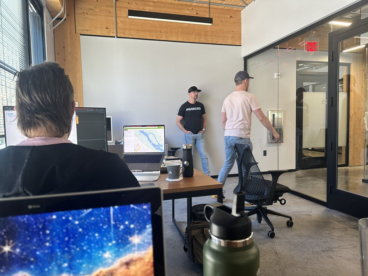 Vidscrip's tweet image. After learning so much from you all @AmerUrological #aua23 we’re back at it…sketching out the evolution of @vidscrip on the glass walls.