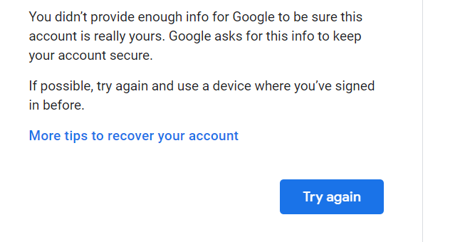 SolarisePravesh's tweet photo. @Google These posts are no longer useful, 

It is only asking me to enter the last password and does not provide me other options such as OTP mobile verification etc. to sign in.

getting the same below message again and again.

@Google @gmail #Gmail #Google https://t.co/EOhzZd9N6S