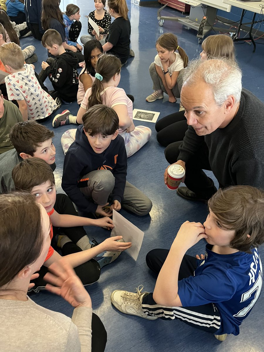 mrs_cassiefoley's tweet photo. So much excitement this afternoon with @emilsher visiting us @RoncalliSchool !  Thanks @barbreidart for helping me connect with him! https://t.co/KP9wNElzwR