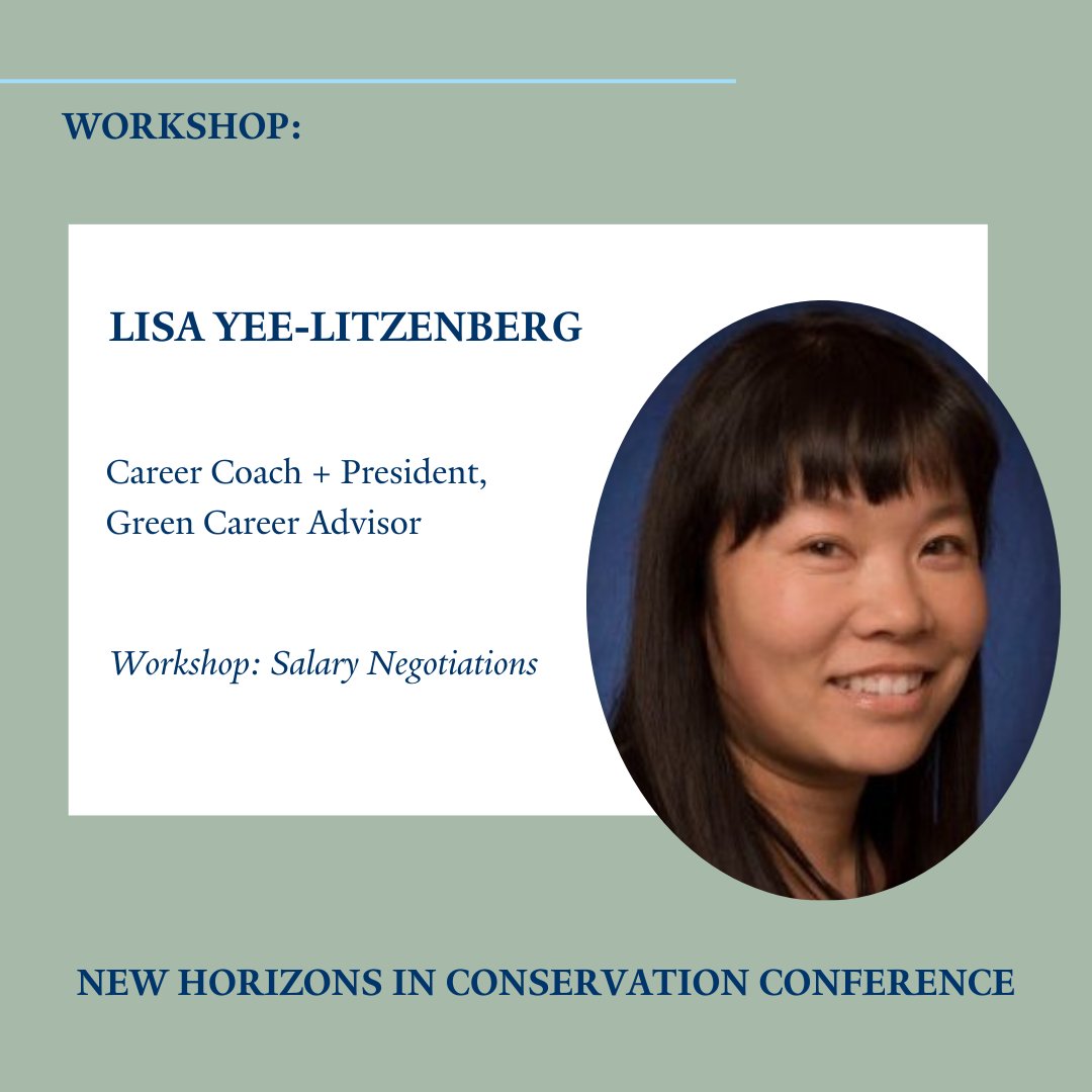 Ever wanted to know how to negotiate for the salary you deserve? Want to practice asking for a higher salary? You won't want to miss this workshop led by Career Coach Lisa Yee-Litzenberg. 

#NewHorizonsInConservation #SalaryNegotiation #Workshop