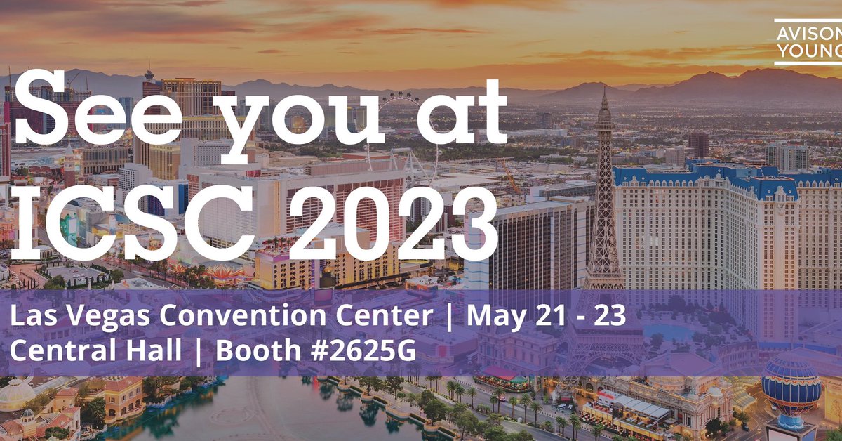 JamesNelsonNYC's tweet image. See you at ICSC 2023 in Las Vegas!

To book an appointment, email: Eireen.escoto@avisonyoung.com

#icsc #icsc2023