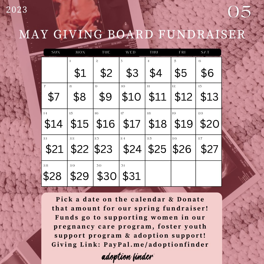 theaforg's tweet image. Spring is here and so is our excitement for Adoption Finder's annual spring fundraiser! 🌷 Pick a date &amp;amp; Donate that amount for our spring fundraiser! 🗓️ Giving Link: PayPal.me/adoptionfinder 📲 adoptionfinder.org #AdoptionFinder #SpringFundraiser #prolife #donate #nonprofit